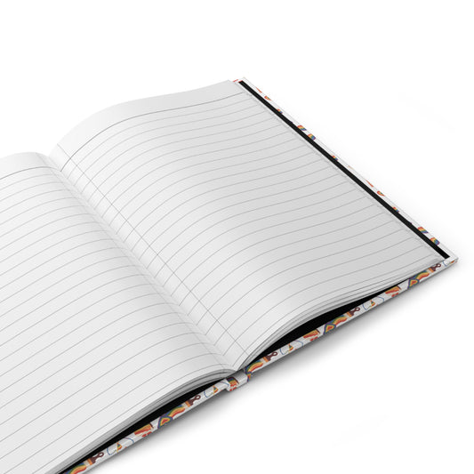 Pride Pattern Hardcover Journal — Rainbow Icons Matte Notebook