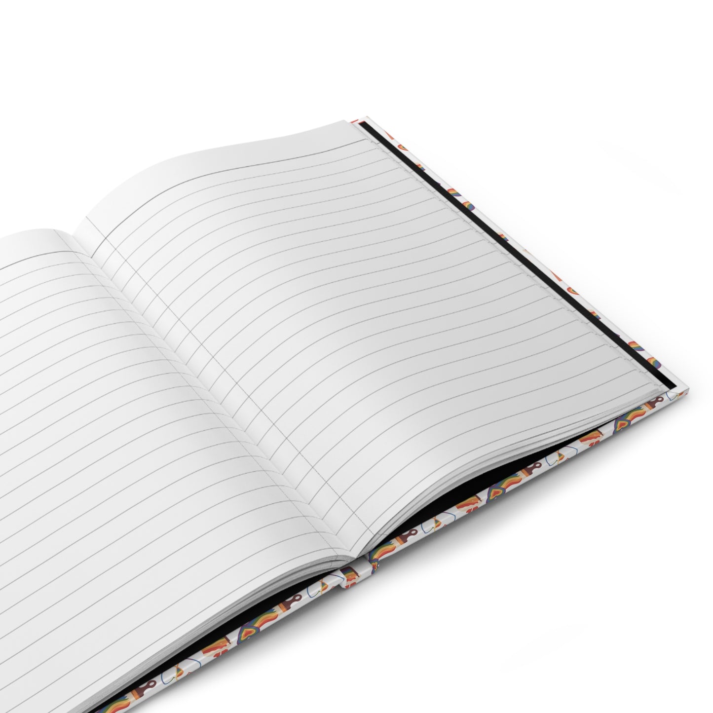 Pride Pattern Hardcover Journal — Rainbow Icons Matte Notebook