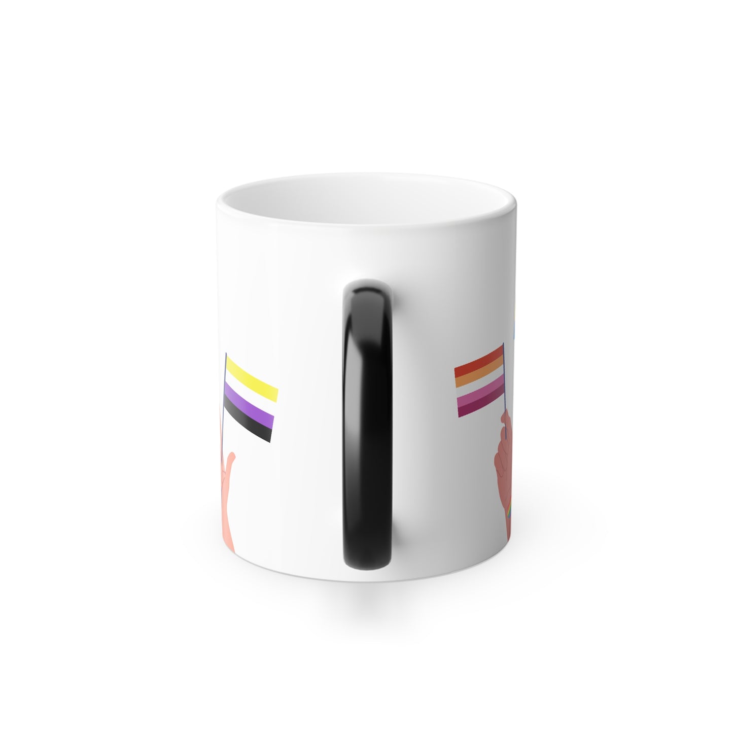 Pride Flag Color-Changing Mug — 11oz LGBTQ+ Support Heat Reveal