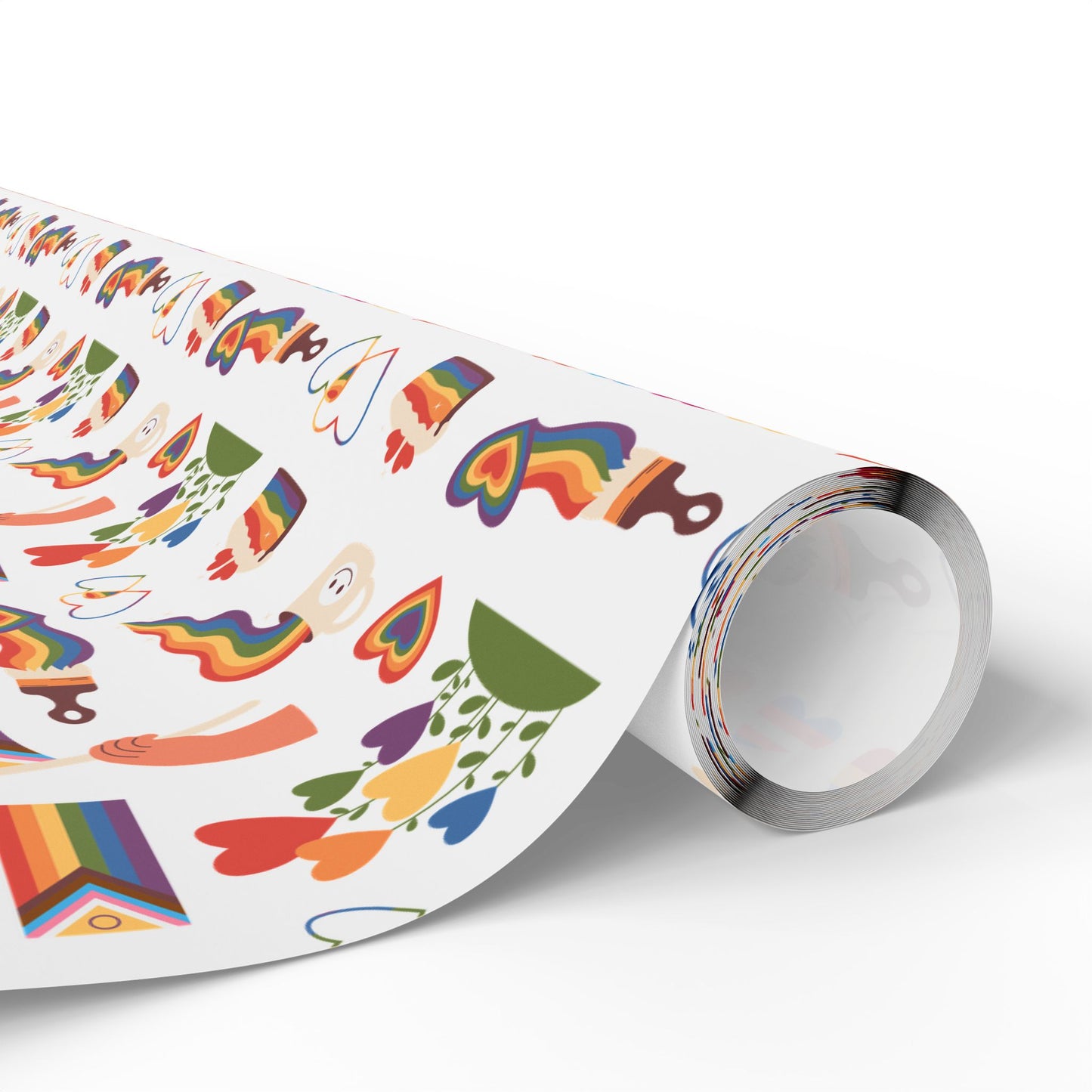 Progress Pride Flag Lesbian Trans Pan Nonbinary Flag Wrapping Paper Roll — LGBTQ+ Queer Gift Wrap for Birthdays, Christmas, Holidays & Celebrations