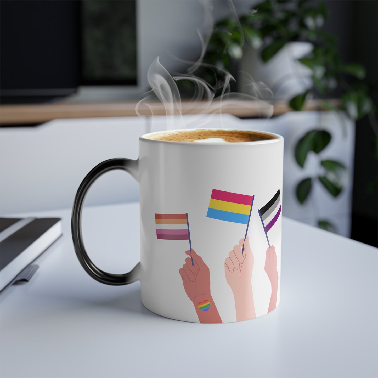 Pride Flag Color-Changing Mug — 11oz LGBTQ+ Support Heat Reveal