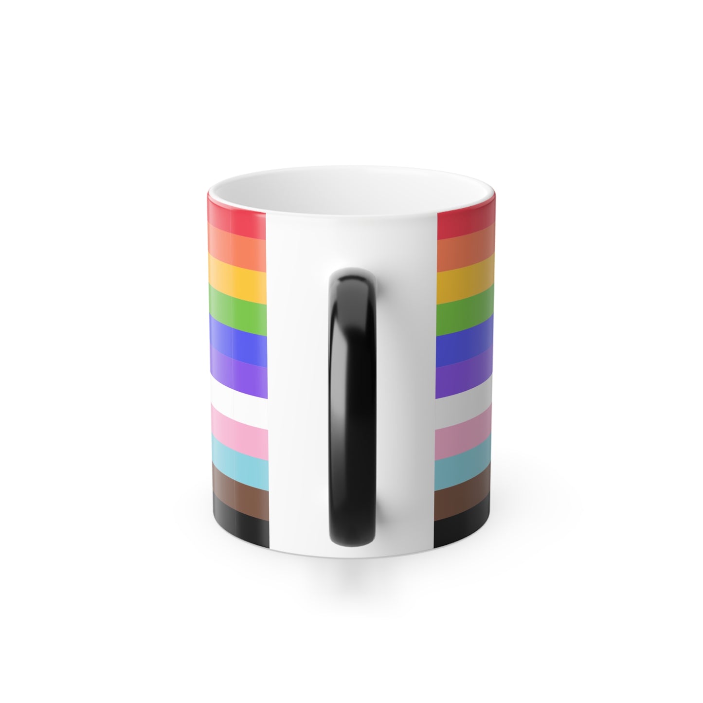 Progress Pride Flag Stripes LGBTQ+ Queer Ally Color Morphing Mug, 11oz