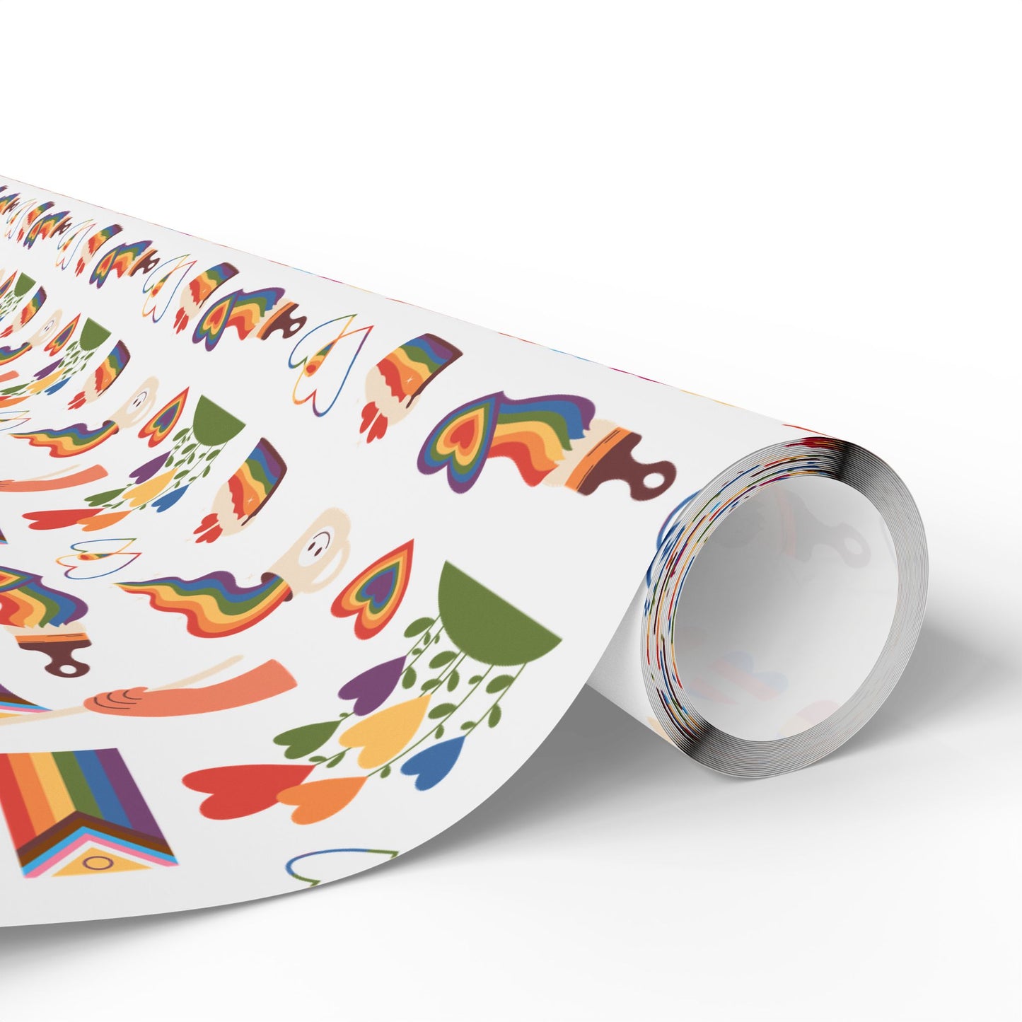 Progress Pride Flag Lesbian Trans Pan Nonbinary Flag Wrapping Paper Roll — LGBTQ+ Queer Gift Wrap for Birthdays, Christmas, Holidays & Celebrations